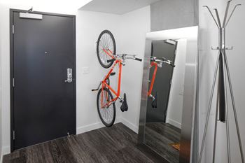 Yard apartments in-home bike rack